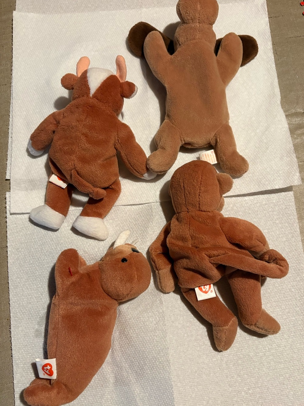 Beanie Baby Monkey, Dog, Walrus & Cow - Picture 2 of 2
